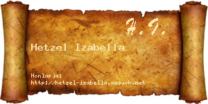 Hetzel Izabella névjegykártya